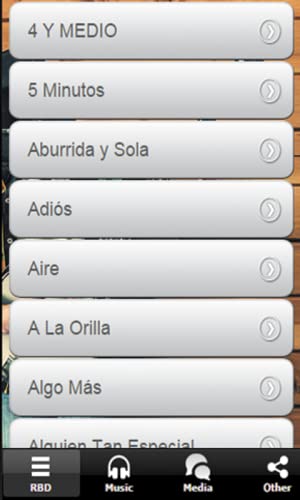 RBD (Rebelde) Edition: Letras