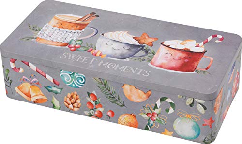 RBV Birkmann 438156 Sweet Moments - Tarro para galletas (tamaño XXL, hojalata, 40 x 20 x 9 cm), color blanco