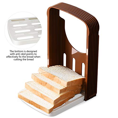 Rebanadora de Pan, Corte de pan Plegable para Hornear pan Sandwich pan Cortadora pan Tostado Rebanada Cortador Rodajas Incluso Herramienta de la Guía