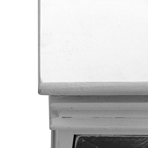 Rebecca Mobili Vitrina provenzal, 1 cajón, 1 Puerta, Madera, Blanco Gris, decoración hogar, accessorios Entrada salón- Medidas: 88 x 32 x 26 cm (AxANxF) - Art. RE6093