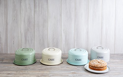 Recipiente hermético Kitchen Living Nostalgia lata/bandeja para tartas, 28,5 x 18 cm (11 "x 7"), acero, Inglés Verde, 28 x 28 x 18 cm