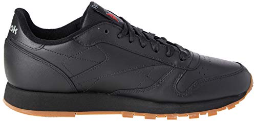 Reebok Classic Leather - Zapatillas de cuero para hombre, color negro (black / gum 2), talla 42.5