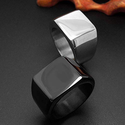 Reeseiy Moda Anillos Simples Y Anchos Anillos De Titanio Anillo De Hombre Negro Venta Inicio Uso Diario Producto (Color : Colour, Size : Size)