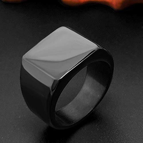 Reeseiy Moda Anillos Simples Y Anchos Anillos De Titanio Anillo De Hombre Negro Venta Inicio Uso Diario Producto (Color : Colour, Size : Size)