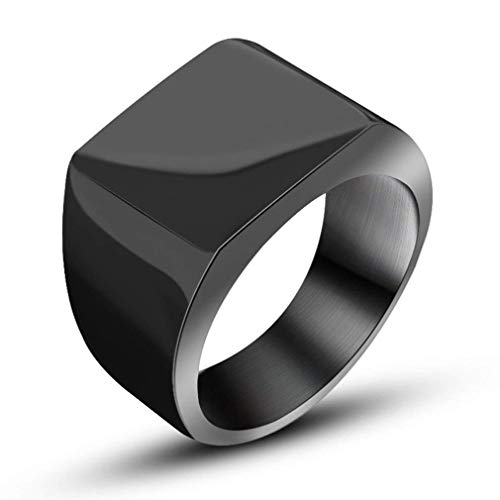 Reeseiy Moda Anillos Simples Y Anchos Anillos De Titanio Anillo De Hombre Negro Venta Inicio Uso Diario Producto (Color : Colour, Size : Size)