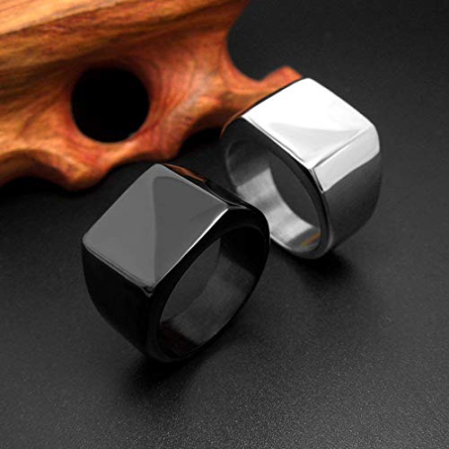 Reeseiy Moda Anillos Simples Y Anchos Anillos De Titanio Anillo De Hombre Negro Venta Inicio Uso Diario Producto (Color : Colour, Size : Size)