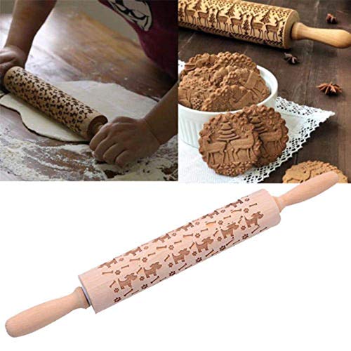 Reeseiy Rodillo De Masa De Sanwood con Casual Chic Motivo De Dinosaurio con Grabado para Pastel De Fondant Horneado De Galletas Y Inauguración Dinosaurio De Regalo