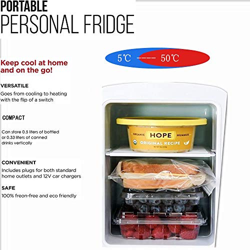 Refrigerador Compacto, Mini refrigerador y Calentador de 12V 4L |Portátil y silencioso |Tienda Alimentos Bebidas Cerveza Snacks |para automóviles Viajes casa Dormitorio(Rosado)