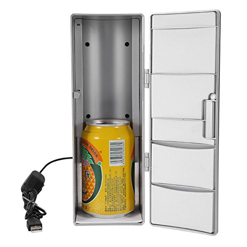 Refrigerador Mini USB Compacto, Mini Nevera con Congelador de Cerveza para Bebidas y Refrigeración y Calefacción Uso de la Oficina del Automóvil de Viaje