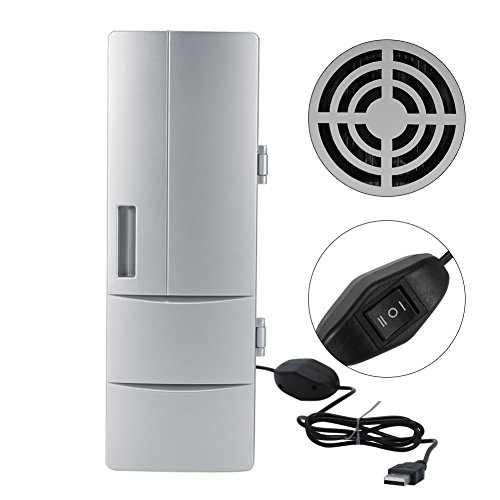 Refrigerador Mini USB Compacto, Mini Nevera con Congelador de Cerveza para Bebidas y Refrigeración y Calefacción Uso de la Oficina del Automóvil de Viaje