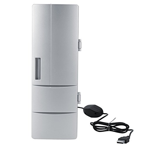 Refrigerador Mini USB Compacto, Mini Nevera con Congelador de Cerveza para Bebidas y Refrigeración y Calefacción Uso de la Oficina del Automóvil de Viaje