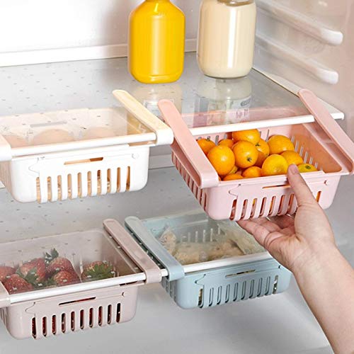 Refrigerador Organizador Bins Almacenamiento frigorífico compartimientos multiuso retráctil cajón frigorífico de tipo de contenedores caja de la cocina de la fruta fresca Alimentos ZHQHYQHHX