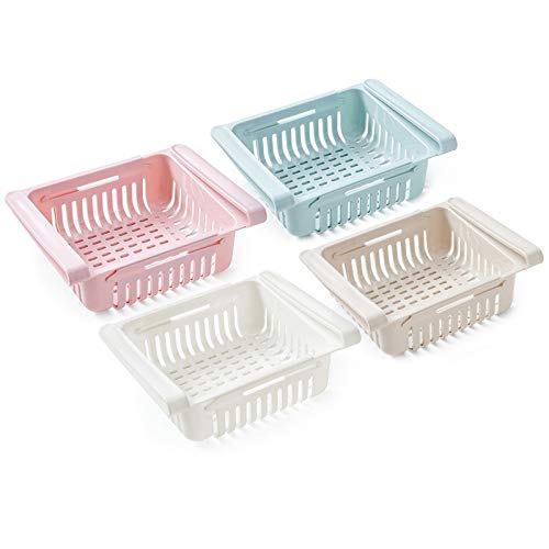Refrigerador Organizador Bins Almacenamiento frigorífico compartimientos multiuso retráctil cajón frigorífico de tipo de contenedores caja de la cocina de la fruta fresca Alimentos ZHQHYQHHX