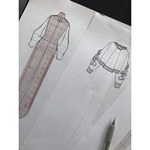 Regla MéTrica De PláStico, Herramientas De Costura, Medida Para Costura, DiseñO De PatróN, Bricolaje, Ropa, Herramienta Renders De DiseñO De Ropa Regla De Plantilla De Manuscrito Maniquí(red)