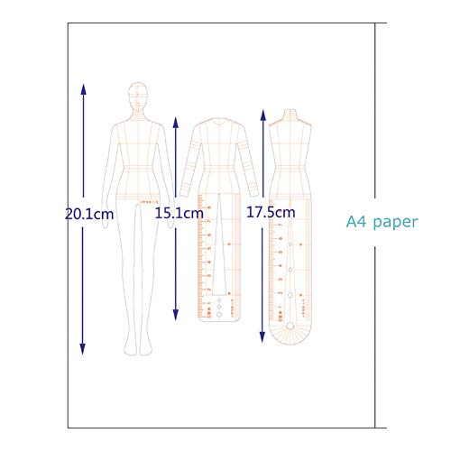 Regla MéTrica De PláStico, Herramientas De Costura, Medida Para Costura, DiseñO De PatróN, Bricolaje, Ropa, Herramienta Renders De DiseñO De Ropa Regla De Plantilla De Manuscrito Maniquí(red)