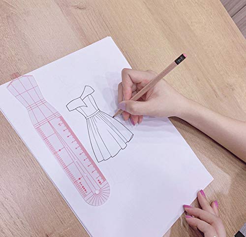 Regla MéTrica De PláStico, Herramientas De Costura, Medida Para Costura, DiseñO De PatróN, Bricolaje, Ropa, Herramienta Renders De DiseñO De Ropa Regla De Plantilla De Manuscrito Maniquí(red)