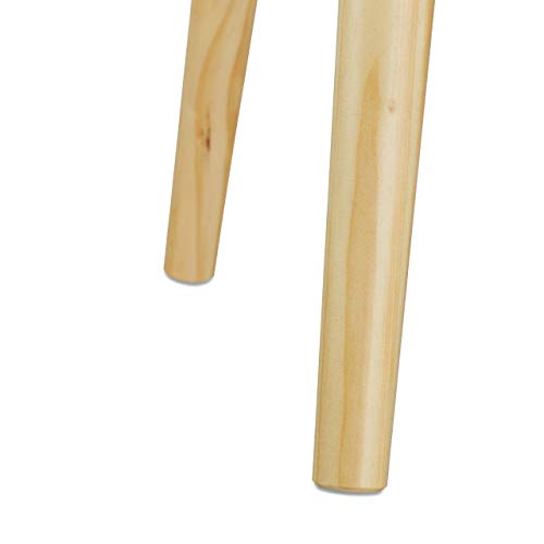 Relaxdays Mesa Auxiliar Redonda Nórdica con Bandeja, Madera, Blanco, 50X38X38 Cm