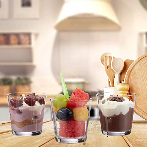Relaxdays Pack de 12 Vasos Vela, para Velas de Té o Postres, Set Portavelas, Decorativo, Cristal, 7,5 cm Ø, Transparente