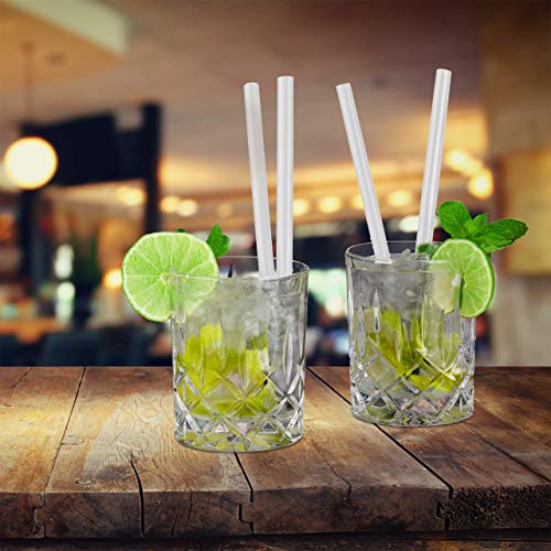 Relaxdays Pajitas, Set de 50 pajitas para cóctel, Plástico duro, 10 mm Ø, Longitud de 20 cm, Transparente