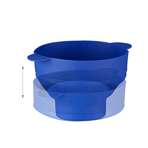 Relaxdays Palomitero para Microondas, Silicona, Azul, 25.5x25.5x14.5 cm