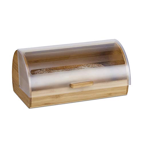 Relaxdays Panera con Tapa Corredera, Madera, Beige, 26x38x19 cm