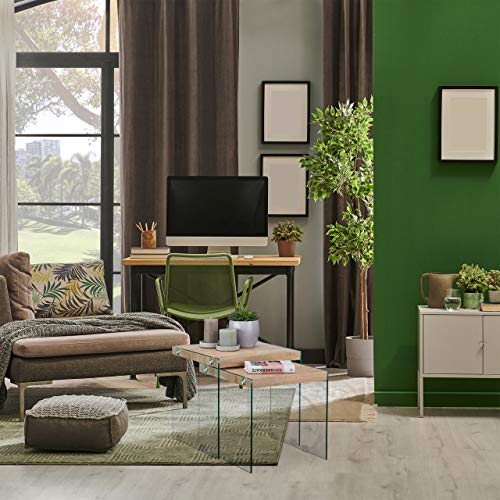 Relaxdays Set 2 Mesas Auxiliares Cuadradas, Beige, 40-45 Cm De Alto