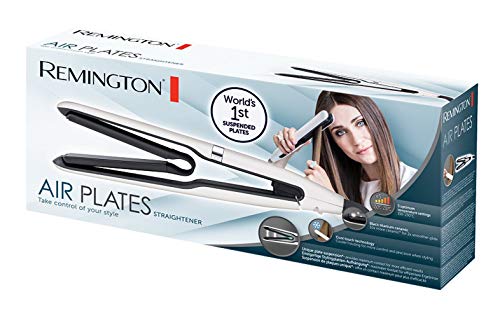 Remington Air Plates S7412 Plancha de Pelo, Cerámica Negra, Titanio, Digital, Suspensión de Placas Exclusiva, Blanco