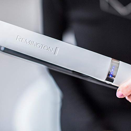 Remington Air Plates S7412 Plancha de Pelo, Cerámica Negra, Titanio, Digital, Suspensión de Placas Exclusiva, Blanco