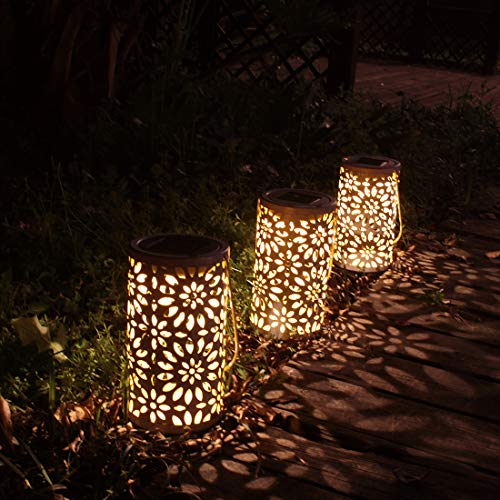 RenFox LED Solar Lantern Farol Solar para Exteriores, IP44 Impermeable, decoración de Jardín Patio