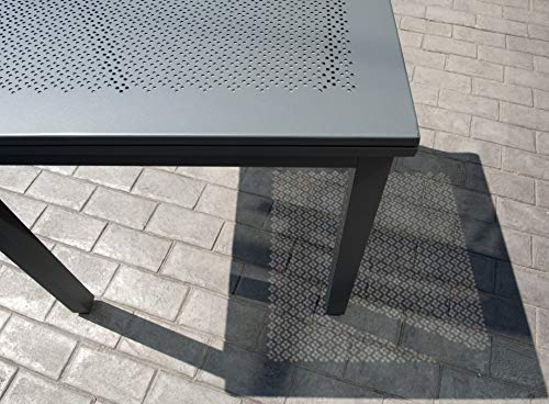 resol grupo Born 80x80 Mesa Cuadrada para Exterior, jardín, Antracita