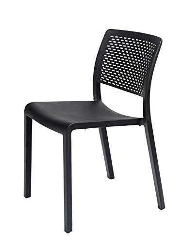 resol grupo Trama Set de 2 sillas de diseño para interior, exterior, jardín, Negro, 54 x 48 x 80 cm