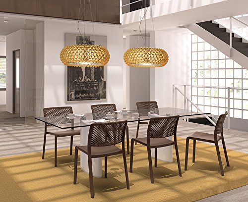 resol grupo Trama Set de 2 sillas de diseño para interior, exterior, jardín, Negro, 54 x 48 x 80 cm