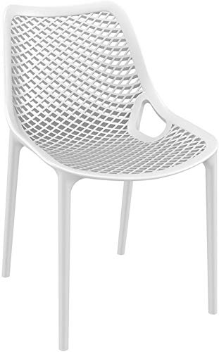 resol set de 4 sillas de diseño Grid para interior, exterior, jardín - color blanco