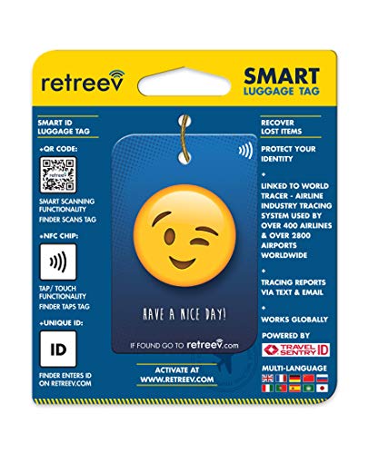 retreev Etiqueta de equipaje inteligente - Emoji Wink