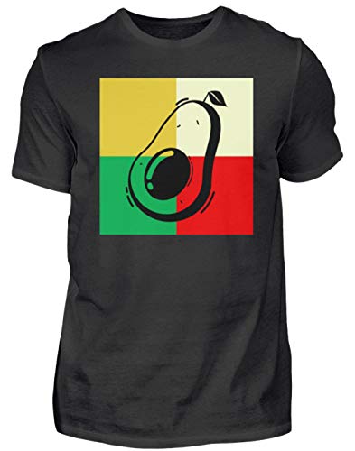 Retro Avocado – Camiseta para hombre – frutas de moda Superfruit Smoothie Bio Biológico Frutas Frutas Verde Propiedades Vegano Vegano Vegano Verano Verano Idea de Regalo Negro M