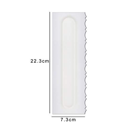 Reuvv 4 Piezas Decoración de Tartas Peine Glaseado Alisador Raspador Pastelería Horneado Herramienta Bricolaje para Cocina Plástico Fondant Espátulas Pastel Raspador Horneado Herramienta Decoración