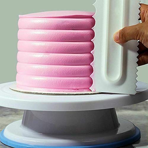 Reuvv 4 Piezas Decoración de Tartas Peine Glaseado Alisador Raspador Pastelería Horneado Herramienta Bricolaje para Cocina Plástico Fondant Espátulas Pastel Raspador Horneado Herramienta Decoración