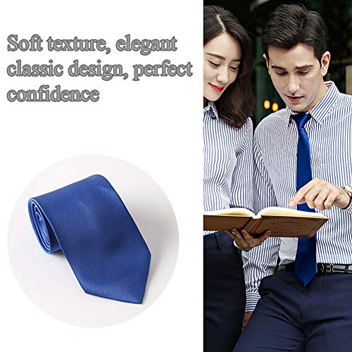 REYOK 2 pcs Corbata Estrecha 5cm para Hombres fina Original para Negocios, fiestas o Bodas, Negra Azul