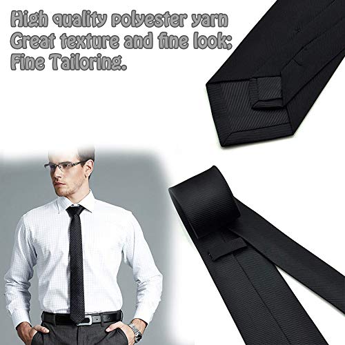 REYOK 2 pcs Corbata Estrecha 5cm para Hombres fina Original para Negocios, fiestas o Bodas, Negra Azul