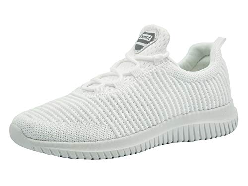 riemot Zapatillas Deportivas para Hombre, Zapatos para Correr Deporte al Aire Libre Running Fitness Gimnasio Súper Ligeras y Transpirables Sneakers Calzado Casual M-White-09