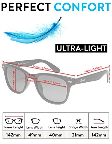 Rivacci Gafas de Sol Polarizadas Hombre Mujer – Marca Retro/Vintage – Lentes Deportivas – Negras / G15 (Verde/Gris) Polarizado