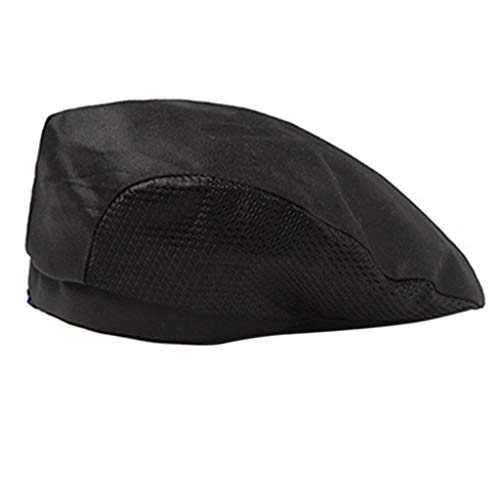 RK-HYTQWR Gorro de Chef para Mujer para Hombre, pastelero, Panadero, Cocina, Cocinero, cafetería, Boina de Pico de Pato, Boina de Camarero de café, Negro Transpirable