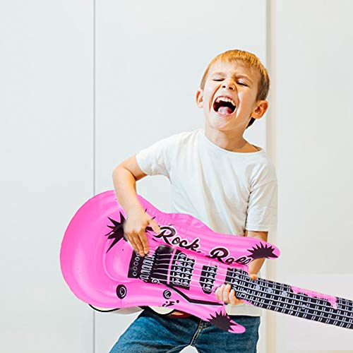Rock and Roll Party Favors Supplies, Juego de Accesorios Inflables Rock Star, Christmas Birthday Party Gifts, Tema de Concierto Decoraciones de Fiesta, Inflatable Accesorios para Fiestas de Guitarra