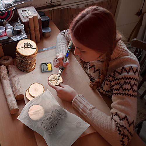 Rodajas de Madera Diámetro 7-8 cm 30 pcs Fuyit Troncos Madera Decoracion Apto para Pirograbador de Madera, Pintura
