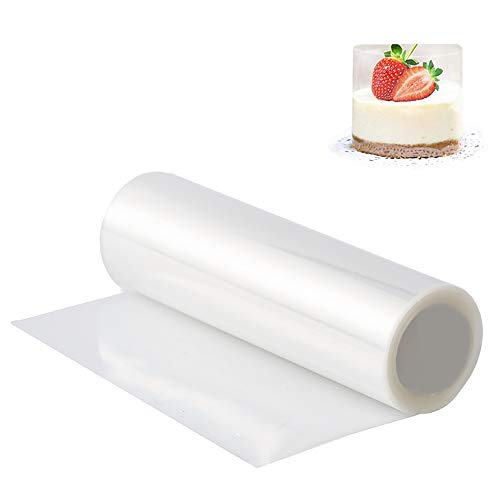 Rollo de acetato transparente para tartas collar de tartas hojas de papel de mousse para tartas bordes transparentes cinta de envoltura de membrana bricolaje y decoración de repostería 15cmX10m