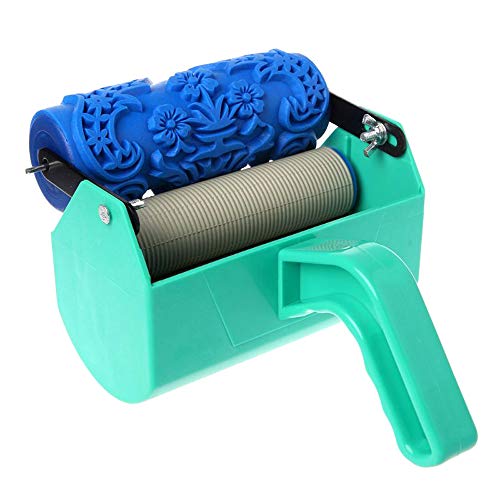 Rollo de pintura de 12,7 cm con patrón de textura decorativa con una máquina de pintura de un solo color de 12,7 cm con mango de plástico en relieve para decoración de la pared