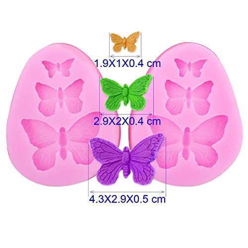 Romote 2x mariposa molde de silicona en forma de,