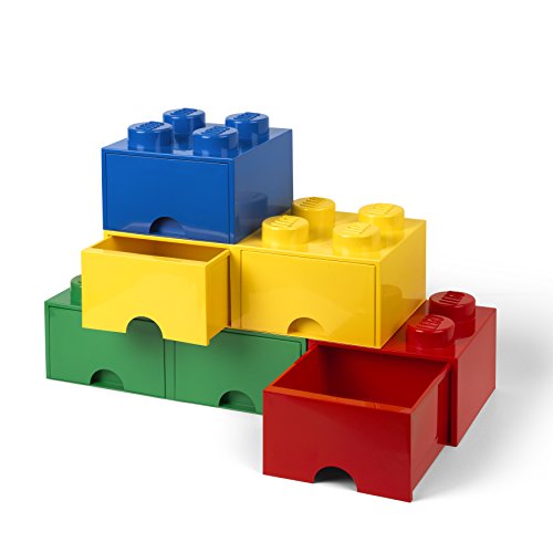 Room Copenhagen-40061734 Caja de Almacenaje Apilable, Ladrillo 8 pomos, 2 Cajones, 9.4 l, color verde (green), 50 x 25 x 18 cm (Lego 40061734)