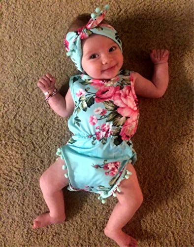 Ropa Bebe NiñA Verano Mejor Venta De NiñA ReciéN Nacida Floral Mono Mono Traje Vestido Infantil PeoníA Flor PequeñA Pieza Manto con Tocado - Rosa