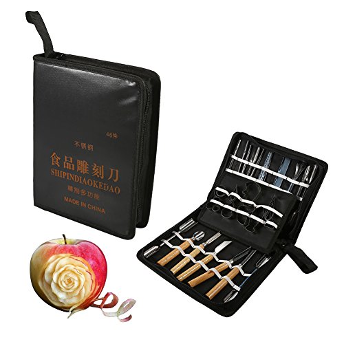 Rosvola Kit de Herramientas de Tallado de Alimentos, 1 Juego de 46 Piezas de Cocina portátil Vegetal de Frutas Juego de Productos de Tallado de Alimentos